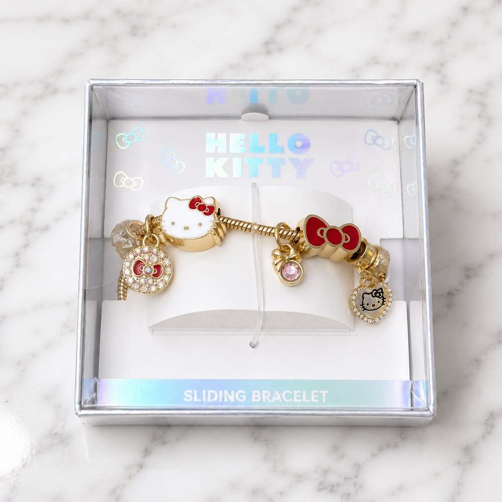 Hello Kitty Red Enamel Bead Sliding Bracelet 7 inch